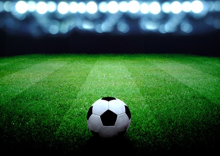 soccer field and the bright lightsの写真素材