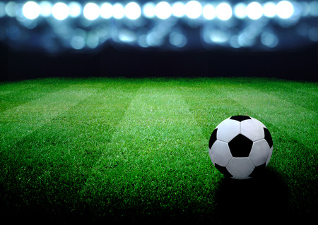 soccer field and the bright lightsの写真素材