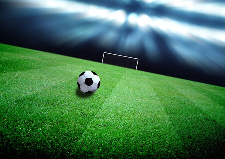 soccer field and the bright lightsの写真素材