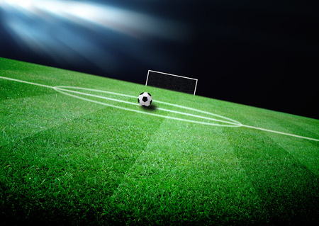 soccer field and the bright lightsの写真素材