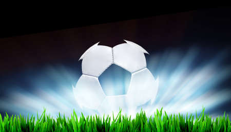 soccer field and the bright lightsの写真素材