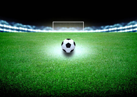 soccer field and the bright lightsの写真素材