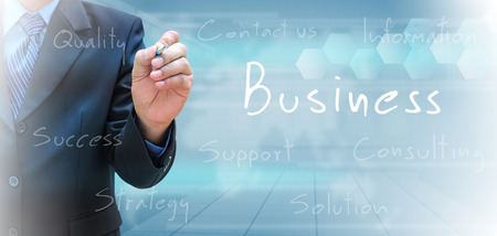businessman hand writing businessの写真素材