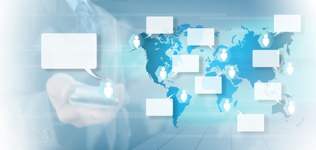 social network on a touch screen interfaceの写真素材