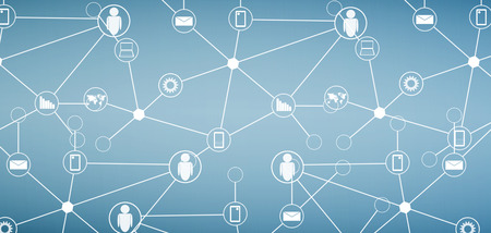 abstract social network and technology backgroundの写真素材