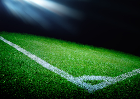 soccer field and the bright lightsの写真素材