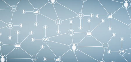 abstract social network and technology backgroundの写真素材