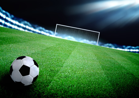soccer field and the bright lightsの写真素材