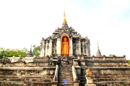 Buddhist temple, Wat Phra Yuen in Lamphun,Thailand の写真素材