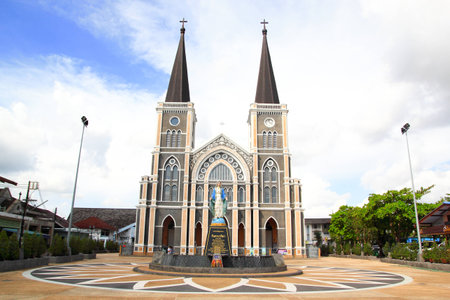 Ancient church of Roman Catholic in Chantaburi province,Thailandの写真素材