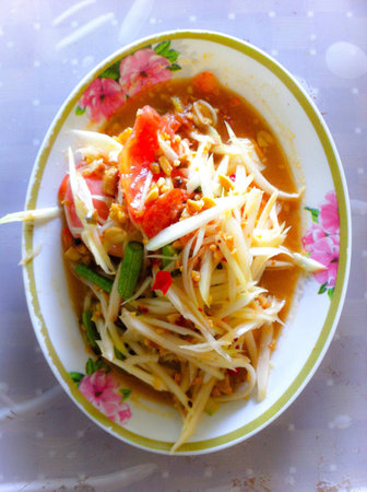 Somtum,Thai papaya saladの素材