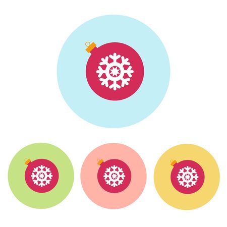 Christmas Ball icon on the white background. Vector illustration.のイラスト素材
