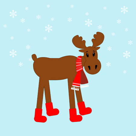 Moose icon on the blue background. Vector illustration.のイラスト素材