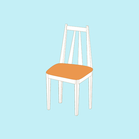 Kitchen chair icon on the blue background. Vector illustrationのイラスト素材