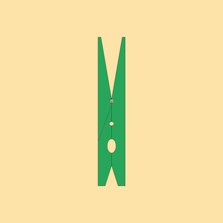 Clothes pin icon on the yellow background. Vector illustrationのイラスト素材