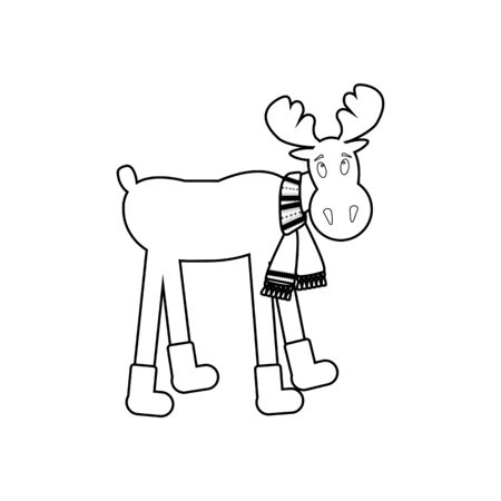 Moose icon on the white background. Vector illustration.のイラスト素材