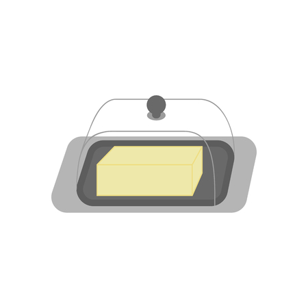 Butter dish icon on the white background. Vector illustration.のイラスト素材