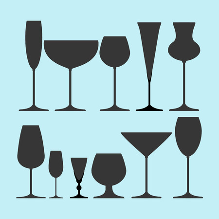 Glasses Set icon on the blue background. Vector illustration.のイラスト素材