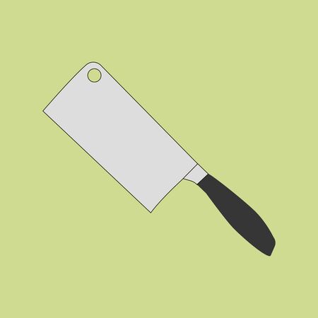 Cleaver knife icon on the green background. Vector illustrationのイラスト素材