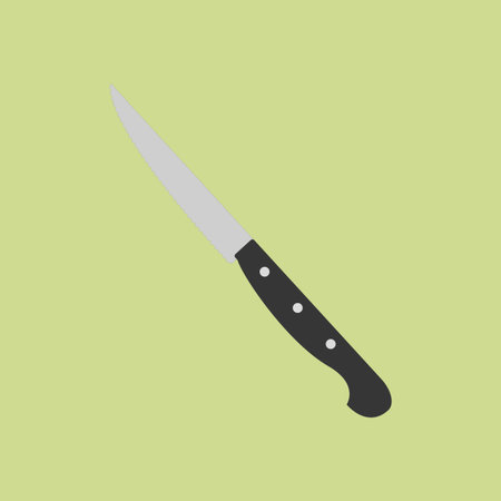Steak  knife icon on the green background. Vector illustrationのイラスト素材