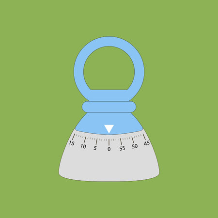 Kitchen Cooking Countdown icon on the green background. Vector illustration