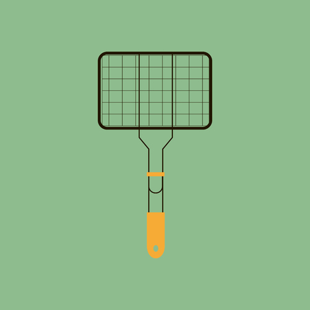 BBQ Grill Grate on the green background. Vector illustrationのイラスト素材