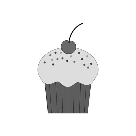 Cupcake dessert icon. Pastry. Muffin. Vector illustrationのイラスト素材