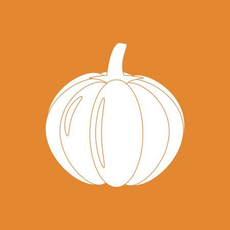 Pumpkin Vegetable Icon on a orange background. Vector illustrationのイラスト素材
