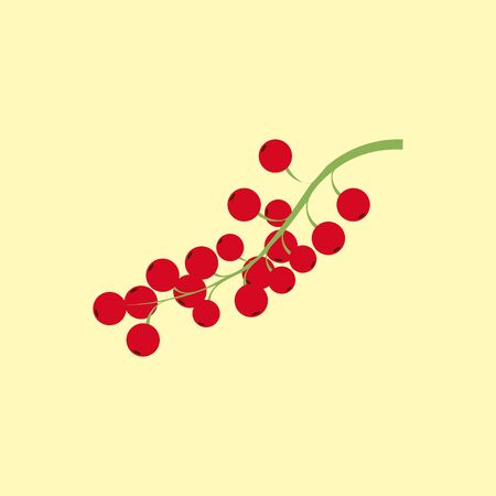 Red currant berry icon isolated on a yellow background. Vector illustrationのイラスト素材