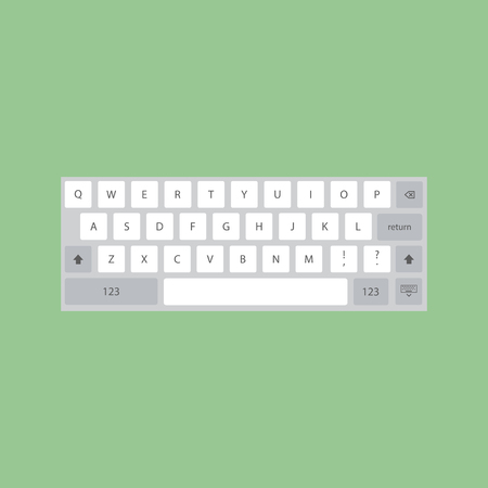 Keyboard icon on the green background. Vector illustrationのイラスト素材