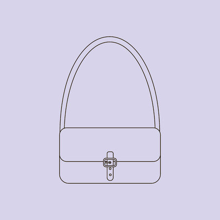Handbag vector icon. Woman bag. VECTOR ILLUSTRATIONのイラスト素材