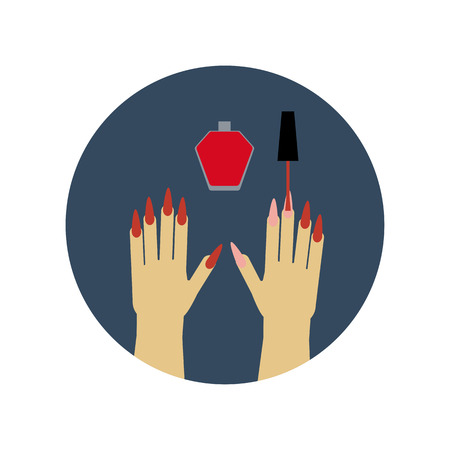 Manicure Nail Polish. Nail polish icon. Hands icon. Vector illustrationのイラスト素材