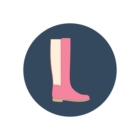 Boots shoes illustration. Low heels boots. Vector illustrationのイラスト素材