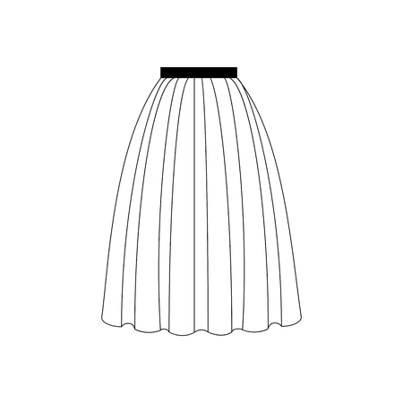 Skirt vector illustration. Long skirt. Accordion skirt. Vector illustrationのイラスト素材