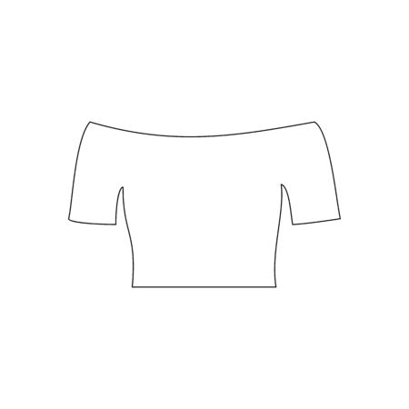 T-shirt top illustration. Woman top illustration. Vector illustrationのイラスト素材