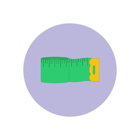 Tape measure illustration on a purple background. Vector illustrationのイラスト素材
