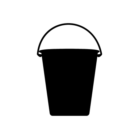 Bucket illustration silhouette on a white background. Vector illustrationのイラスト素材