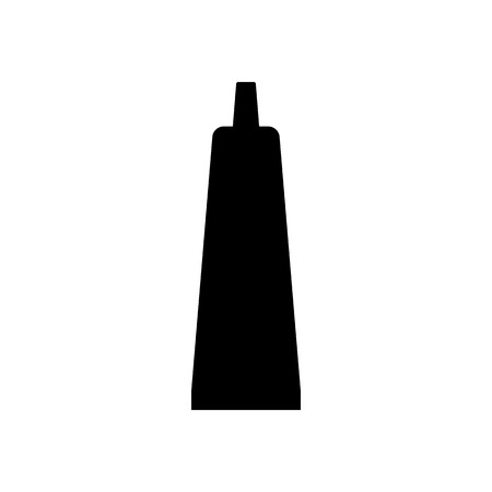 Toothpaste icon silhouette on a white background. Vector illustrationのイラスト素材