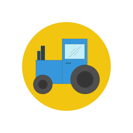 Tractor illustration on a yellow background. Vector illustrationのイラスト素材