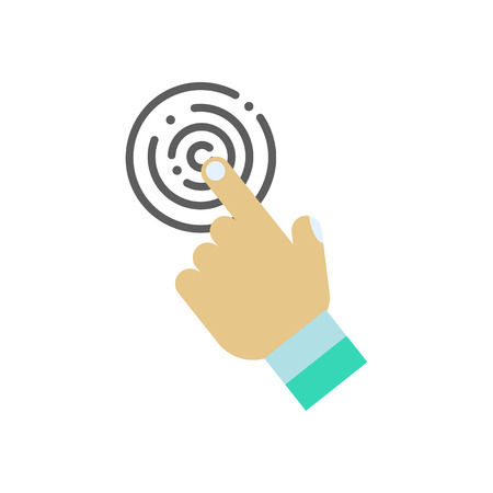 Touch icon with hand on a white background. Vector illustrationのイラスト素材