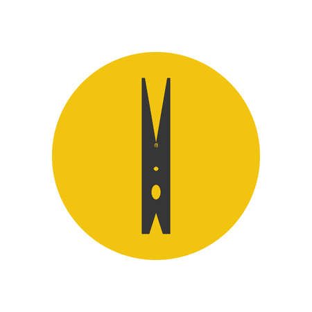 Pin silhouette icon on the yellow background. Vector illustrationのイラスト素材