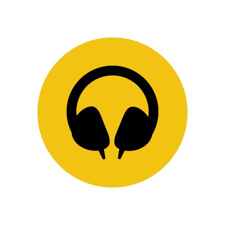 Headphones illustration silhouette on the white background. Vector illustrationのイラスト素材
