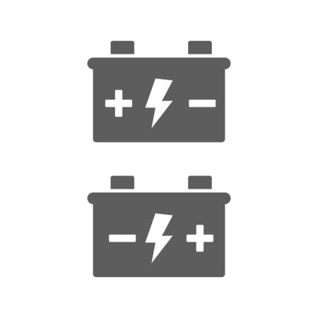 Car battery icon on the white background. illustrationのイラスト素材