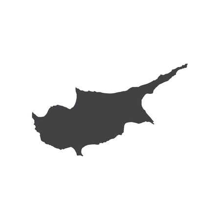 Cyprus map silhouette illustration on the white background. Vector illustrationのイラスト素材