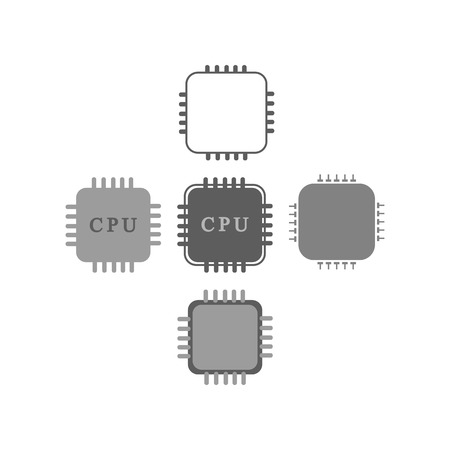 CPU Processor icon on the white background. Vector illustrationのイラスト素材