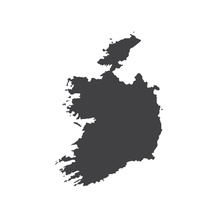 Ireland map silhouette illustration on the white background. Vector illustrationのイラスト素材