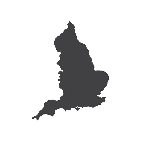 England map silhouette illustration on the white background. Vector illustrationのイラスト素材