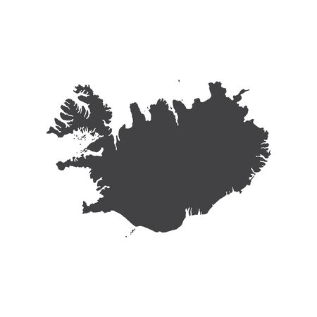 Republic of Iceland map silhouette on the white background. Vector illustrationのイラスト素材