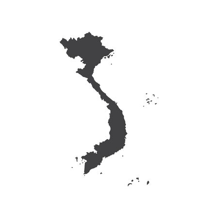 Socialist Republic of Vietnam map silhouette. Vector illustrationのイラスト素材