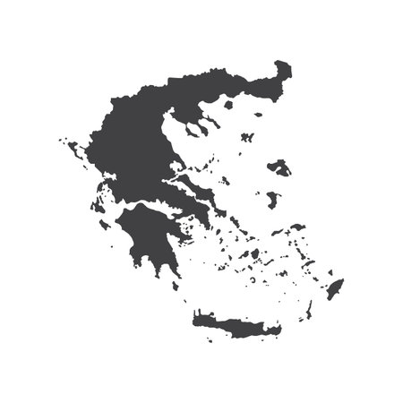 Hellenic Republic map silhouette on the white background. Vector illustrationのイラスト素材
